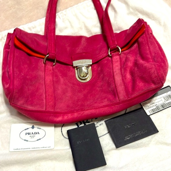 Prada  Suede leather bag - Picture 1 of 14